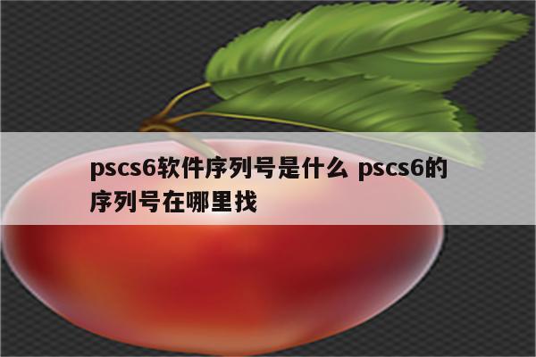 pscs6软件序列号是什么 pscs6的序列号在哪里找