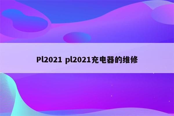 Pl2021 pl2021充电器的维修