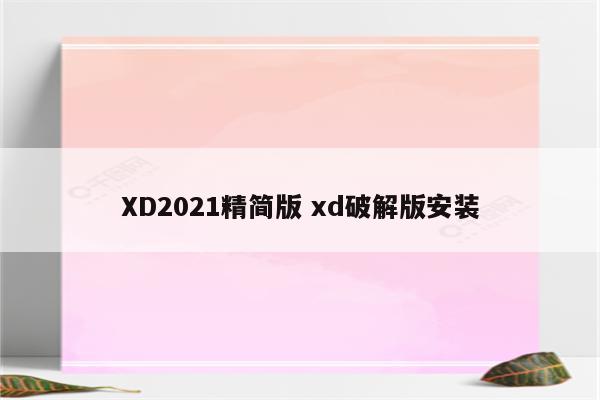 XD2021精简版 xd破解版安装