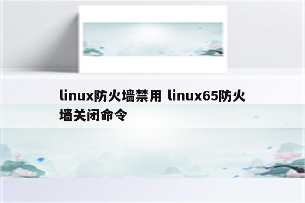 linux防火墙禁用 linux65防火墙关闭命令