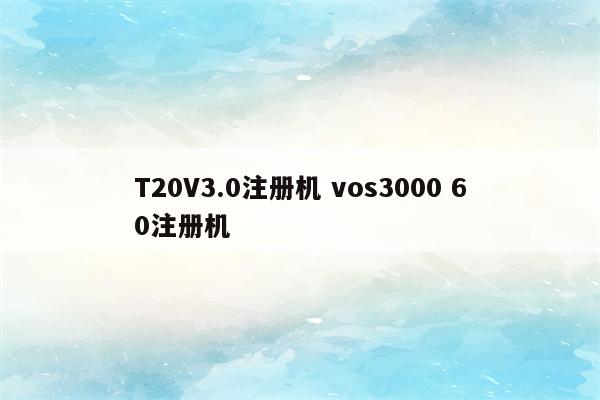 T20V3.0注册机 vos3000 60注册机