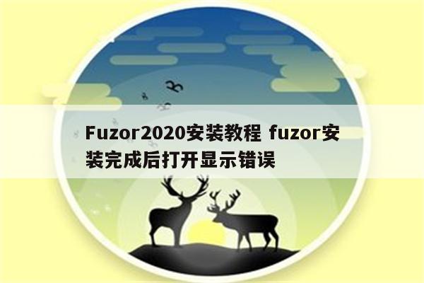 Fuzor2020安装教程 fuzor安装完成后打开显示错误