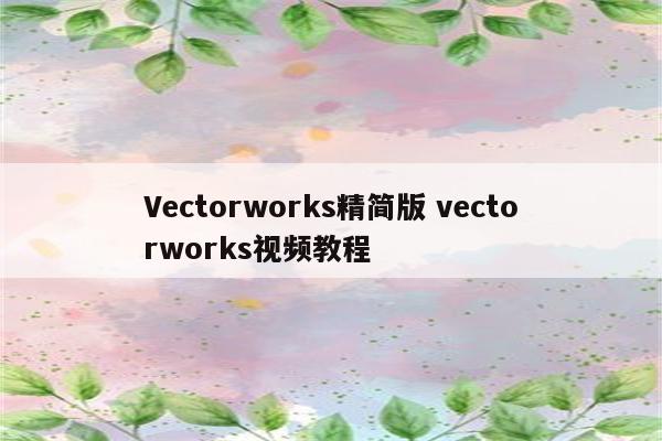 Vectorworks精简版 vectorworks视频教程