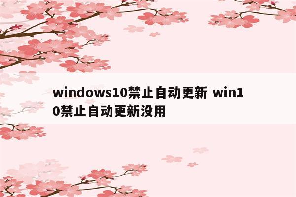 windows10禁止自动更新 win10禁止自动更新没用