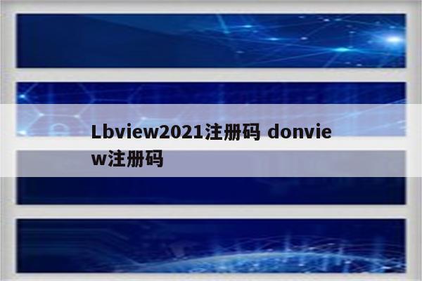 Lbview2021注册码 donview注册码