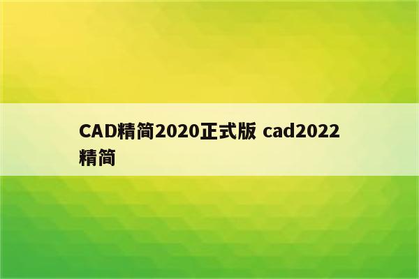 CAD精简2020正式版 cad2022精简