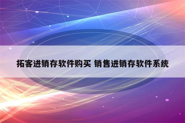 拓客进销存软件购买 销售进销存软件系统