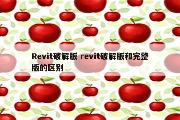 Revit破解版 revit破解版和完整版的区别