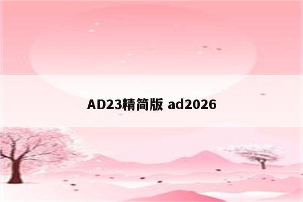 AD23精简版 ad2026