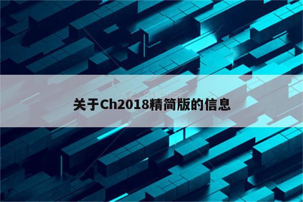 关于Ch2018精简版的信息