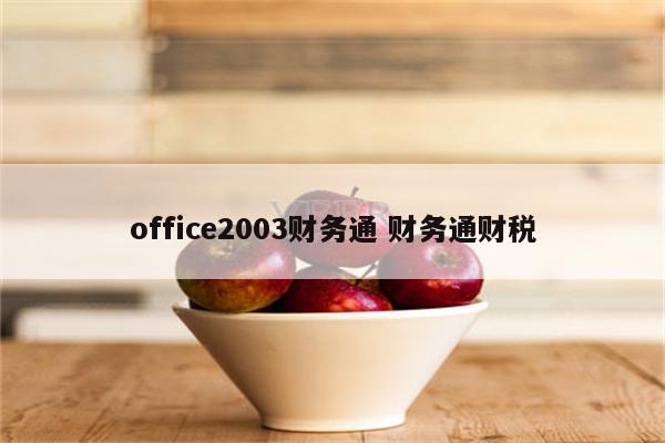 office2003财务通 财务通财税