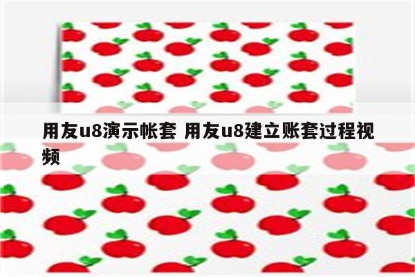 用友u8演示帐套 用友u8建立账套过程视频