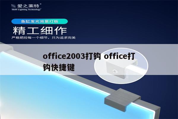 office2003打钩 office打钩快捷键