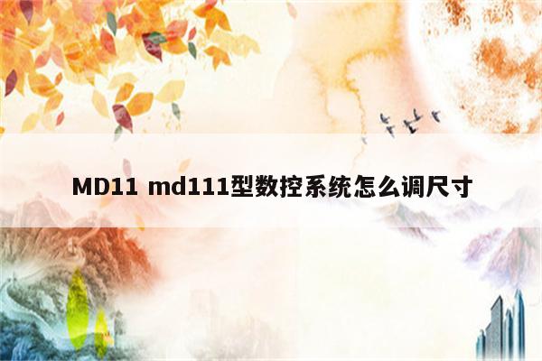 MD11 md111型数控系统怎么调尺寸