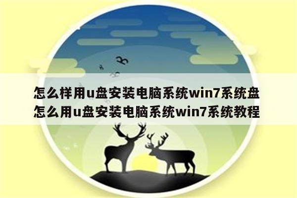 怎么样用u盘安装电脑系统win7系统盘 怎么用u盘安装电脑系统win7系统教程