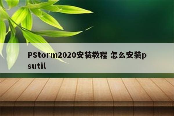 PStorm2020安装教程 怎么安装psutil