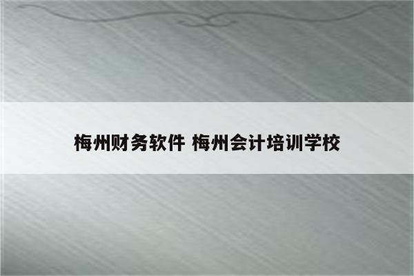 梅州财务软件 梅州会计培训学校