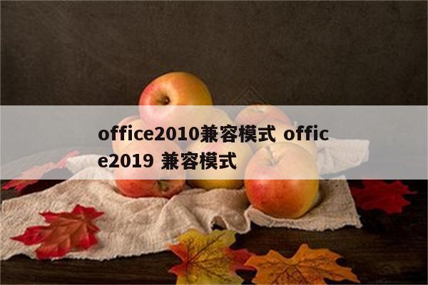 office2010兼容模式 office2019 兼容模式