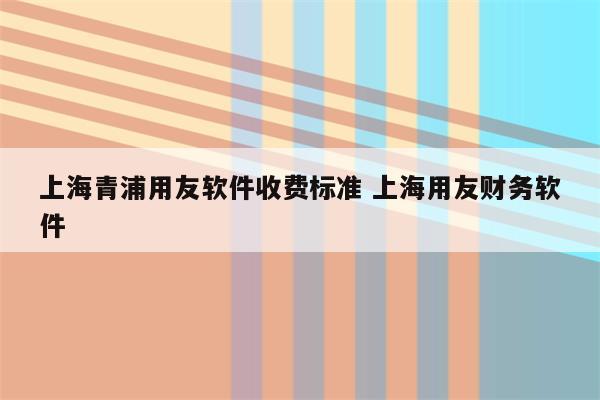 上海青浦用友软件收费标准 上海用友财务软件