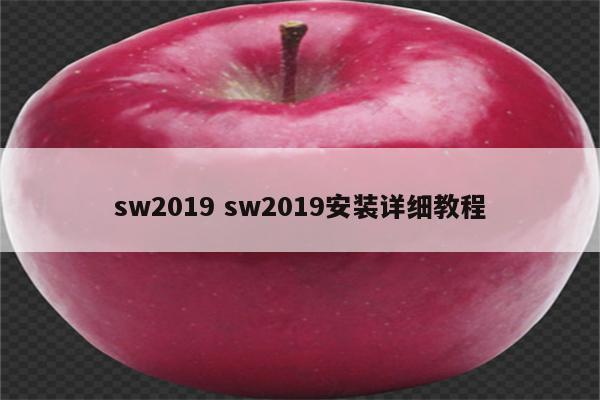 sw2019 sw2019安装详细教程