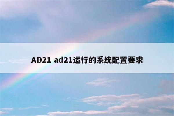 AD21 ad21运行的系统配置要求