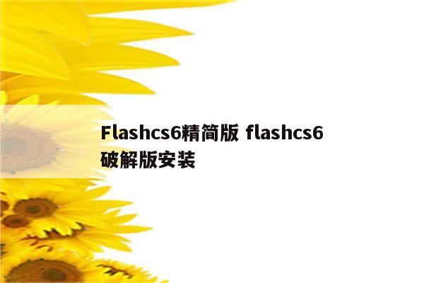 Flashcs6精简版 flashcs6破解版安装