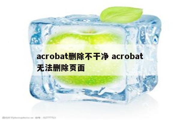 acrobat删除不干净 acrobat无法删除页面