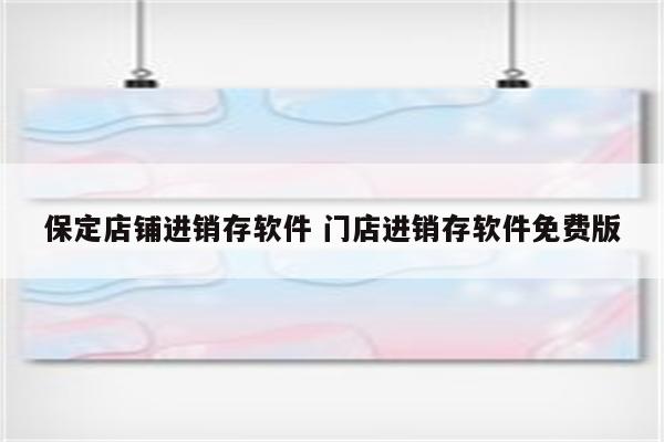 保定店铺进销存软件 门店进销存软件免费版