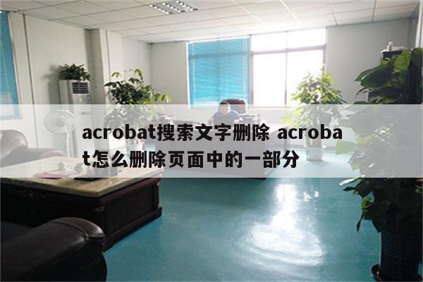 acrobat搜索文字删除 acrobat怎么删除页面中的一部分