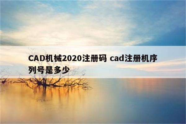 CAD机械2020注册码 cad注册机序列号是多少