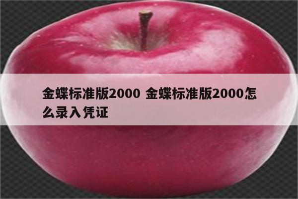 金蝶标准版2000 金蝶标准版2000怎么录入凭证