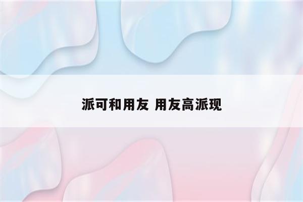 派可和用友 用友高派现