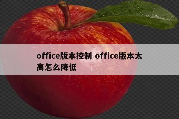 office版本控制 office版本太高怎么降低