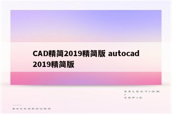 CAD精简2019精简版 autocad2019精简版