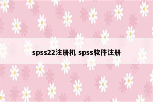 spss22注册机 spss软件注册