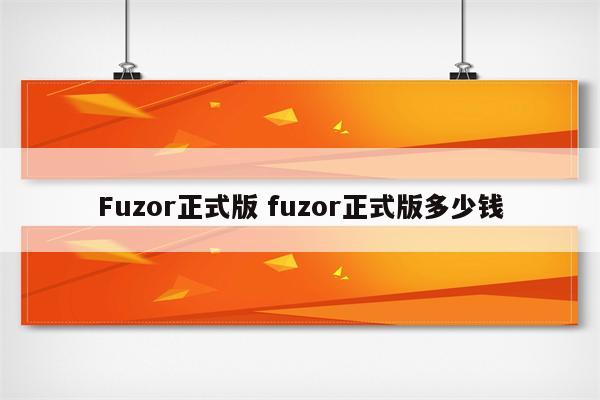 Fuzor正式版 fuzor正式版多少钱