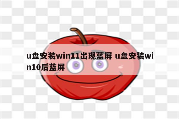 u盘安装win11出现蓝屏 u盘安装win10后蓝屏