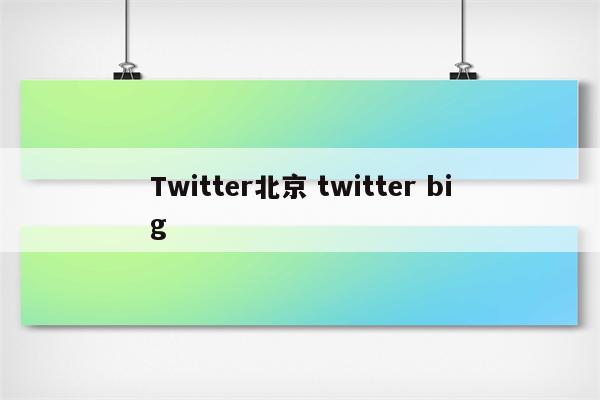 Twitter北京 twitter big