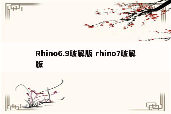 Rhino6.9破解版 rhino7破解版