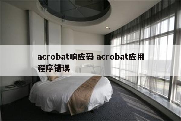 acrobat响应码 acrobat应用程序错误