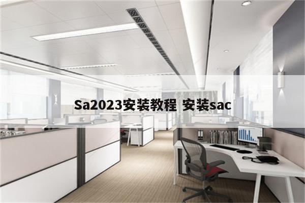 Sa2023安装教程 安装sac