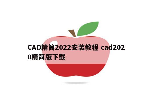 CAD精简2022安装教程 cad2020精简版下载