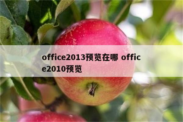 office2013预览在哪 office2010预览