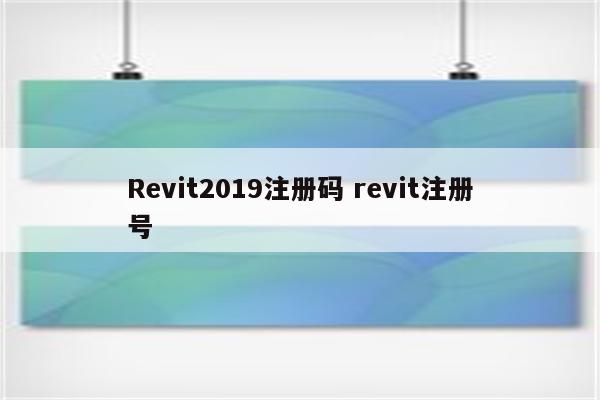 Revit2019注册码 revit注册号