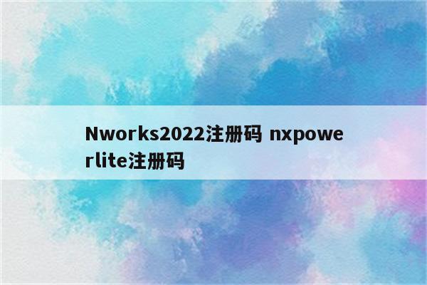 Nworks2022注册码 nxpowerlite注册码