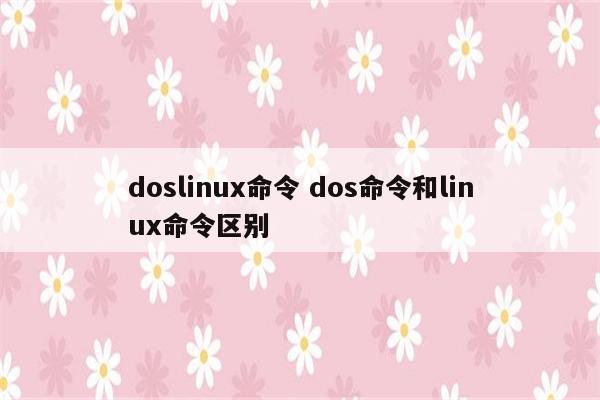 doslinux命令 dos命令和linux命令区别