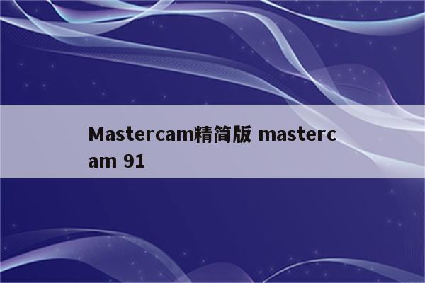 Mastercam精简版 mastercam 91