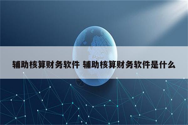 辅助核算财务软件 辅助核算财务软件是什么