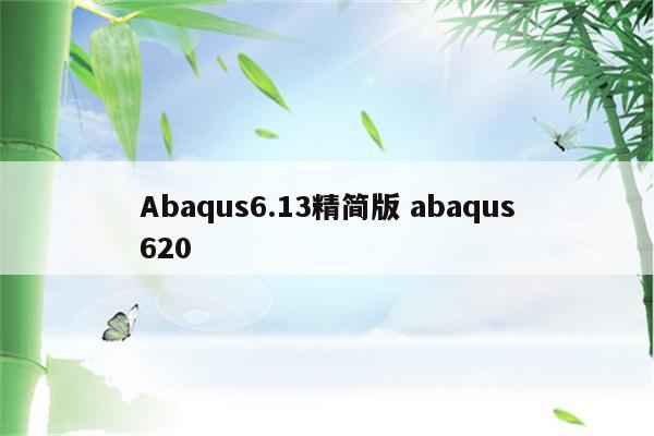 Abaqus6.13精简版 abaqus620