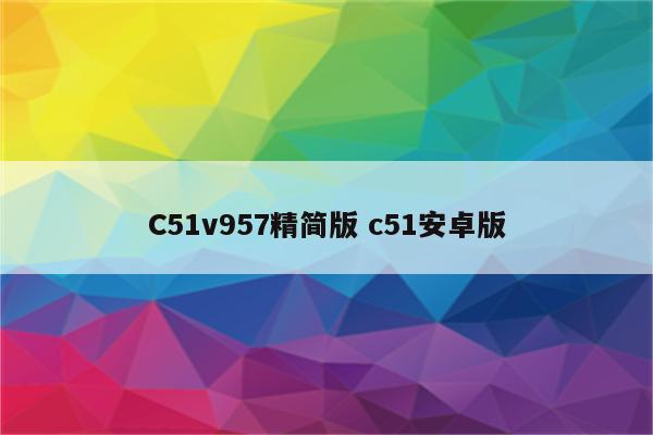C51v957精简版 c51安卓版